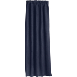 Alan Symonds Velvet Chenille Fleece Lined Pencil Pleat Taped Top Curtains Navy 137 x 213cm - thumbnail 2