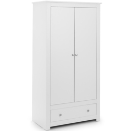 Julian Bowen Radley 2 Door Single Drawer Surf White Wardrobe - thumbnail 2