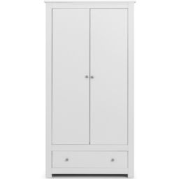 Julian Bowen Radley 2 Door Single Drawer Surf White Wardrobe - thumbnail 3