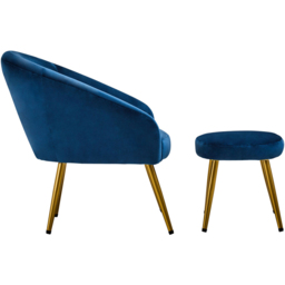 Premier Housewares Yasmeen Midnight Blue Chair and Footstool - thumbnail 3