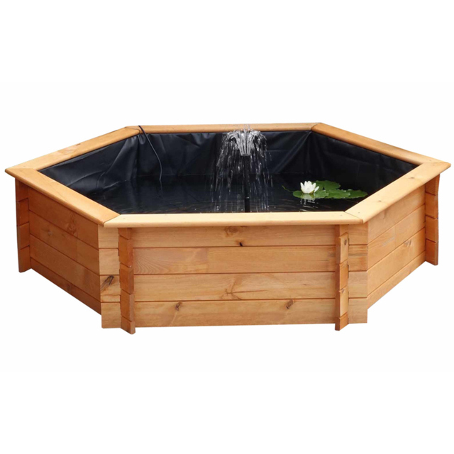 Promax Brown Raised Hexagon Garden Solar Pond Set - image 1