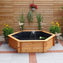 Promax Brown Raised Hexagon Garden Solar Pond Set - thumbnail 2