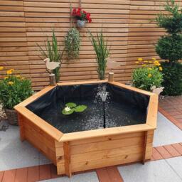 Promax Brown Raised Hexagon Garden Solar Pond Set - thumbnail 3