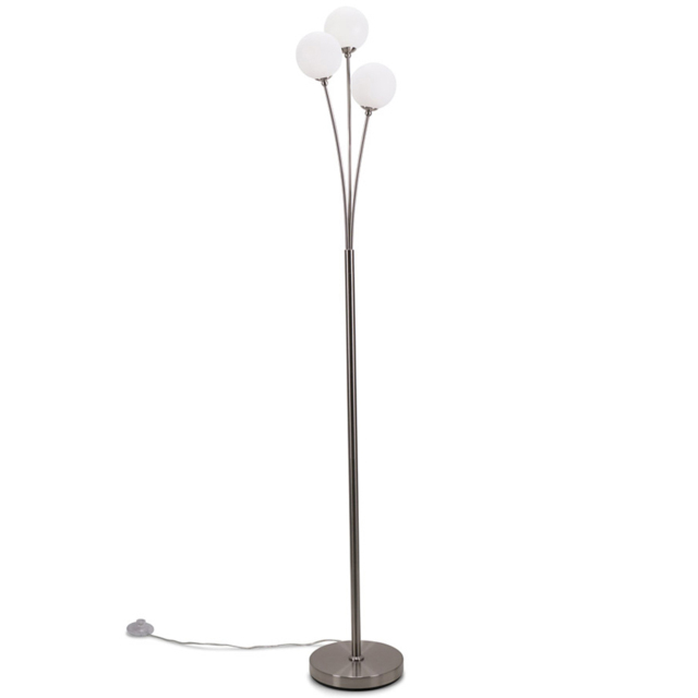 ValueLights Velika 3 Way Opaque Globe Chrome LED Floor Lamp - image 1