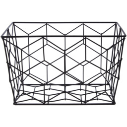 Premier Housewares Vertex Contour Matte Black Storage Basket - thumbnail 1