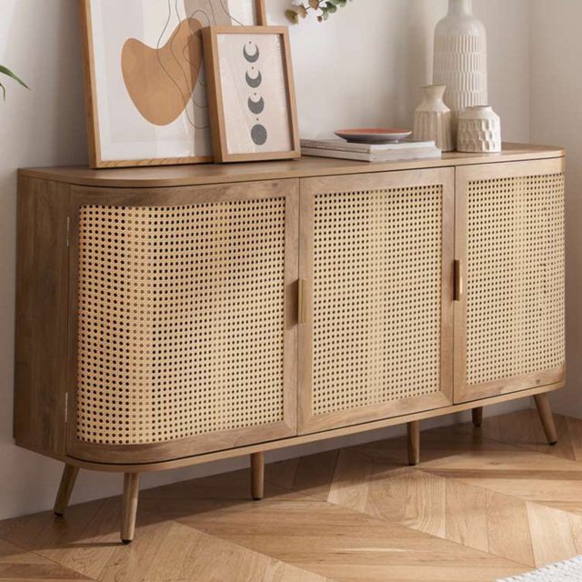 Birlea Noah 3 Door Rattan Effect Sideboard - image 1