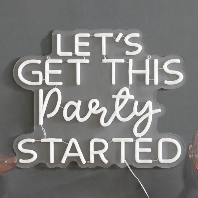 Let's Get This Party Started Red Neon Sign Light