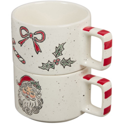 Set of 4 Jolly Santa Stacking Mugs - thumbnail 4