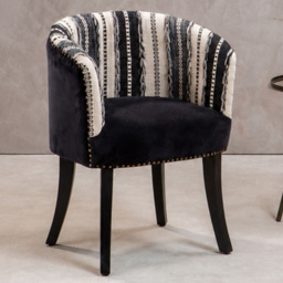 Premier Housewares Cefena Black and White Chair - thumbnail 1