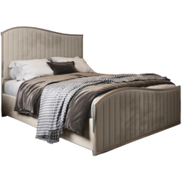Brixton Silver Small Double Velvet Upholstered Metal Bed Frame with Wave Headboard - thumbnail 2