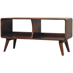 Artisan Furniture Chestnut 2 Shelf Mango Wood Curved Media Unit - thumbnail 3