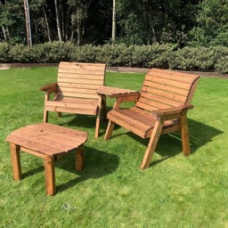 Charles Taylor Grand 2 Seater Angled Companion Seat with Coffee Table - thumbnail 1