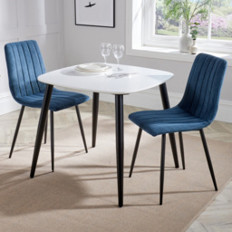 Core Products Aspen White and Blue 2 Seater Square Dining Set - thumbnail 1