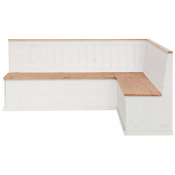 Loft24 Sara 4 Seater White Solid Pine Wood L-Shaped Corner Kitchen Bench - thumbnail 3