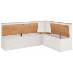 Loft24 Sara 4 Seater White Solid Pine Wood L-Shaped Corner Kitchen Bench - thumbnail 4