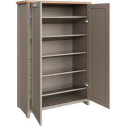 GFW Lancaster Grey and Oak 2 Door Tall Shoe Cabinet - thumbnail 3