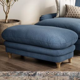 Plumpton Denim Blue Weave Footstool