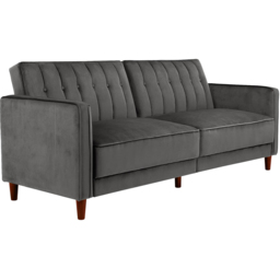 Dorel Pin Tufted Grey Velvet Transitional Sofa Bed - thumbnail 2