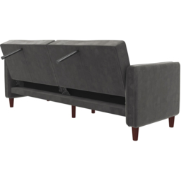 Dorel Pin Tufted Grey Velvet Transitional Sofa Bed - thumbnail 4