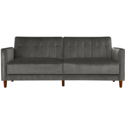 Dorel Pin Tufted Grey Velvet Transitional Sofa Bed - thumbnail 3