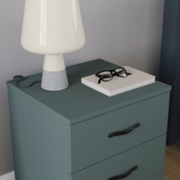 Vida Designs Riano Jasper Green 3 Drawer Bedside Table - thumbnail 4