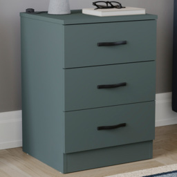 Vida Designs Riano Jasper Green 3 Drawer Bedside Table - thumbnail 1