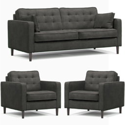 Eden Graphite Chenille 5 Seater Sofa Suite - thumbnail 2