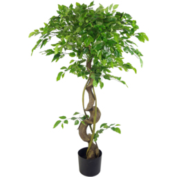 Leaf Medium Twisted Ficus Artificial Potted Tree 120cm - thumbnail 1