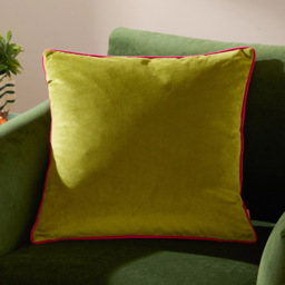 Furn Meridian Velvet Lime and Hot Pink Cushion 45 x 45cm - thumbnail 2