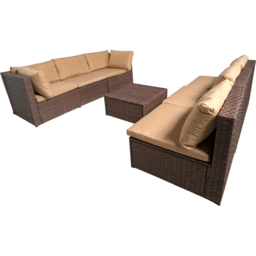 Furniture One Brown 6 Seater Rattan Modular Garden Furniture Set - thumbnail 3
