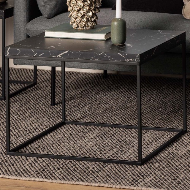 Florence Barossa Black Marble Marquina Square Coffee Table - image 1