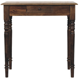 Artisan Furniture Heritage Brown Single Drawer Solid Wood Desk with Turned Legs - thumbnail 2
