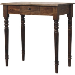 Artisan Furniture Heritage Brown Single Drawer Solid Wood Desk with Turned Legs - thumbnail 3