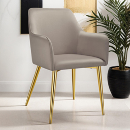tectake Avane Taupe Padded Dining Chair Set of 6 - thumbnail 1