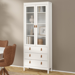 Florence Barcelona 2 Door 3 Drawer White Display Cabinet - thumbnail 1