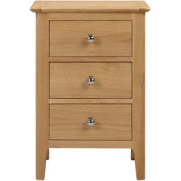 Julian Bowen Cotswold Natural 3 Drawer Bedside Table - thumbnail 3