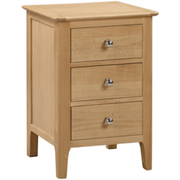 Julian Bowen Cotswold Natural 3 Drawer Bedside Table - thumbnail 2