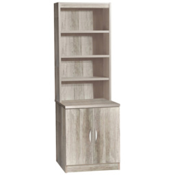 R White Cabinets 2 Door Grey Desk Height Cupboard with Hutch - thumbnail 2