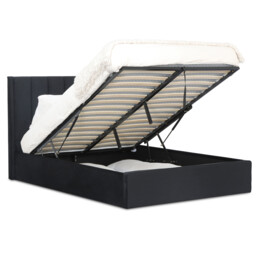 Willow Double Black Storage Ottoman Bed - thumbnail 3