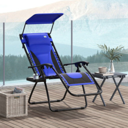 Outsunny Blue Zero Gravity Recliner Lounger - thumbnail 4