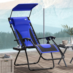 Outsunny Blue Zero Gravity Recliner Lounger - thumbnail 1