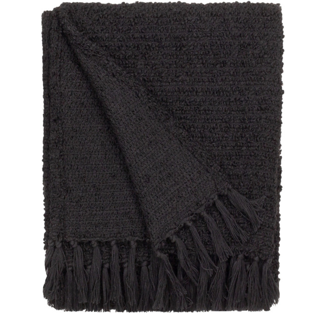 Yard Candar Black Textured Boucle Throw 170 x 130cm - image 1
