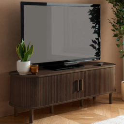 Birlea Axel 2 Sliding Door Walnut Fluted Small TV Unit