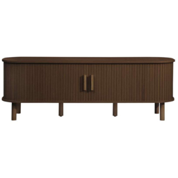 Birlea Axel 2 Sliding Door Walnut Fluted Small TV Unit - thumbnail 3