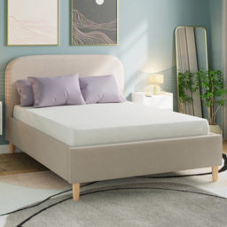 GFW Florence Natural Stone Brown Double Boucle Ottoman Bed