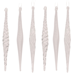 The Seasonal Gift Co. 6 Piece Glass Icicle Hanging Decorations Set