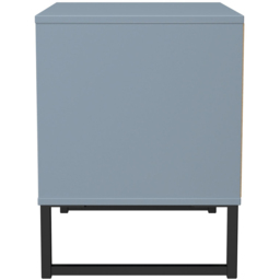 Crowndale Fluted 2 Drawer Denim Blue Side Table Ready Assembled - thumbnail 3