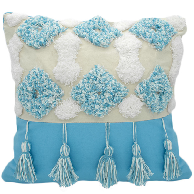 Intimates Alta Tufted Blue Filled Cushion 43 x 43cm 2 Pack - image 1