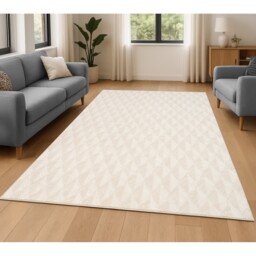 Textured Leaf Rug Neutral 120cm - thumbnail 2
