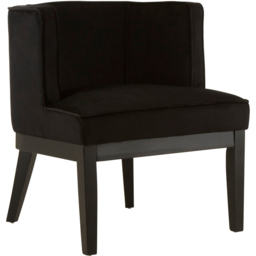 Premier Housewares Daxton Black Velvet Curved Back Chair - thumbnail 2